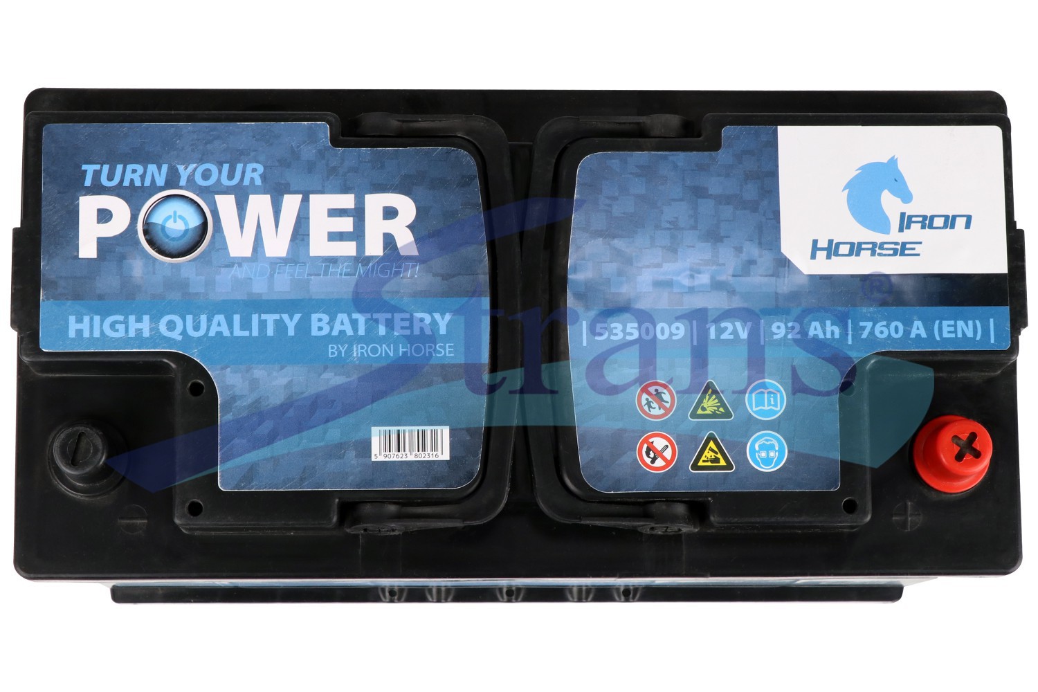 Акумулятор Iron horse 12V 92Ah 760A En R+ 352*175*190Mm R092636Kn